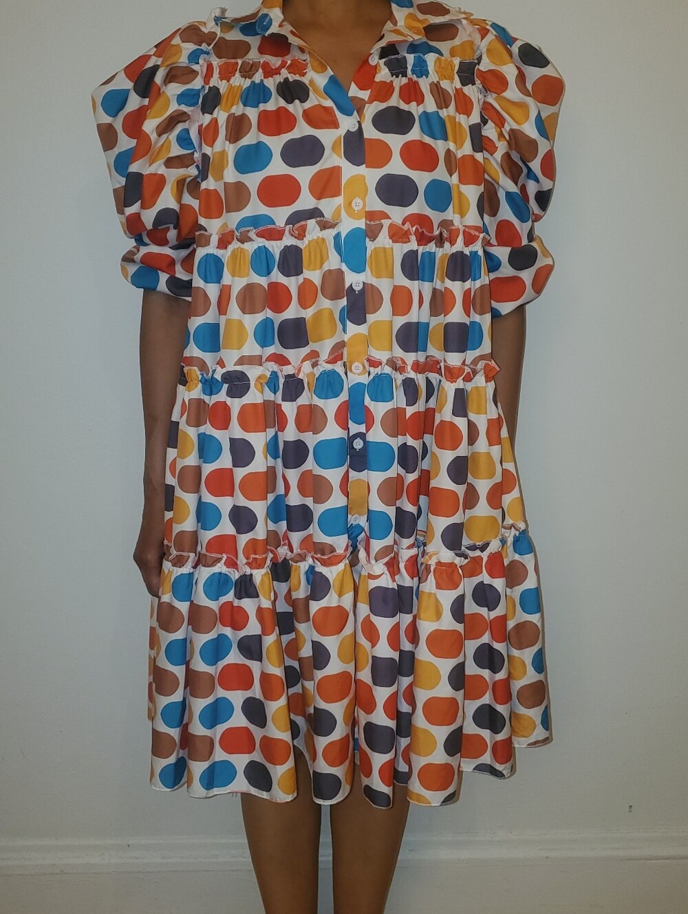 Colorful Dot Tiered Dress - Multi
